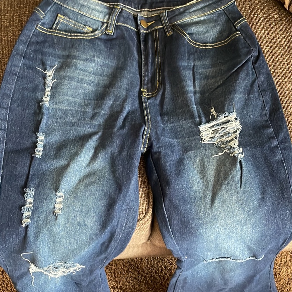Ladies high waisted super wide leg jeans - Picture 3 of 8